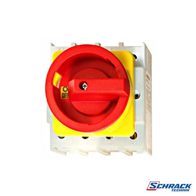 Emerg.-Stop Main Switch 4P, 4 hole Mounting, 80A, 22kWPower & Electrical SuppliesSchrack - Industrial Range