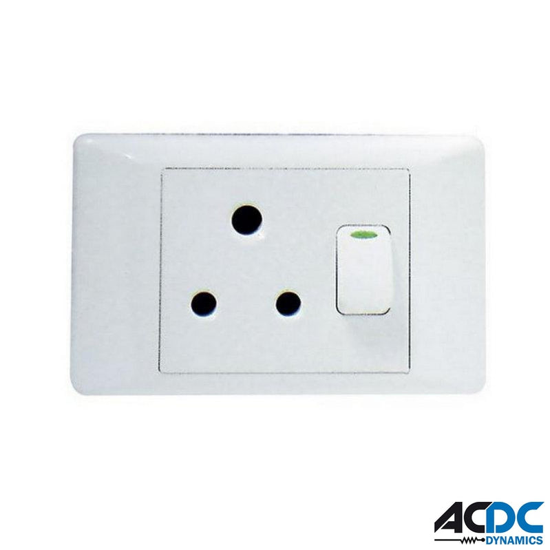 16A Switched Socket Outlet 2x4 with White Cover PlatePower & Electrical SuppliesAC/DC