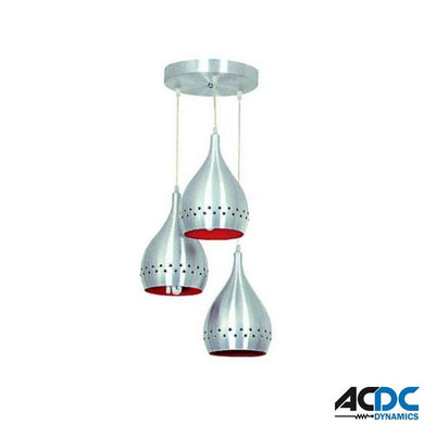 3 Tier Alum. Pendant Light Fitting - Red Inner Coating - 110Power & Electrical SuppliesAC/DCFY-MD-3004-3-R