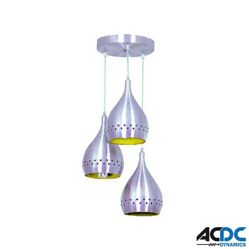 3 Tier Alum. Pendant Light Fitting - Yellow Inner Coating -Power & Electrical SuppliesAC/DCFY-MD-3004-3-Y