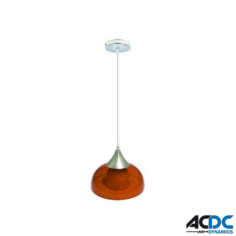 60W E27 Orange Glass/Acrylic Pendant Light Fitting 270mm Dia.Power & Electrical SuppliesAC/DCAL-MD7309-O