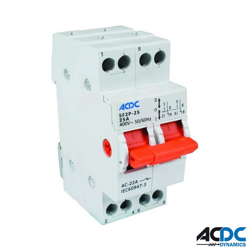 Changeover Switch Din Mounted - 025A 2PPower & Electrical SuppliesAC/DC