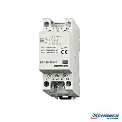 Din-rail Contactor 25A, 3 NO + 1 NC, 230VAC, 2MW, AmparoPower & Electrical SuppliesAmparo