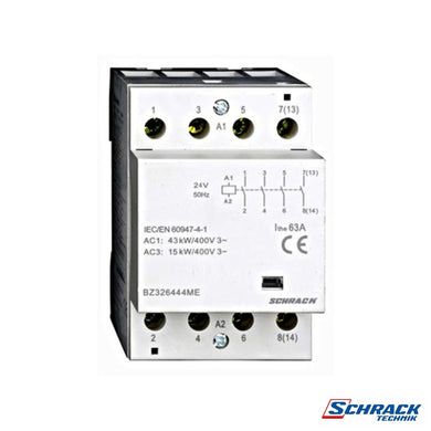 Din-rail Contactor 63A, 4 NO, 230VAC, 3MW, AmparoPower & Electrical SuppliesAmparo