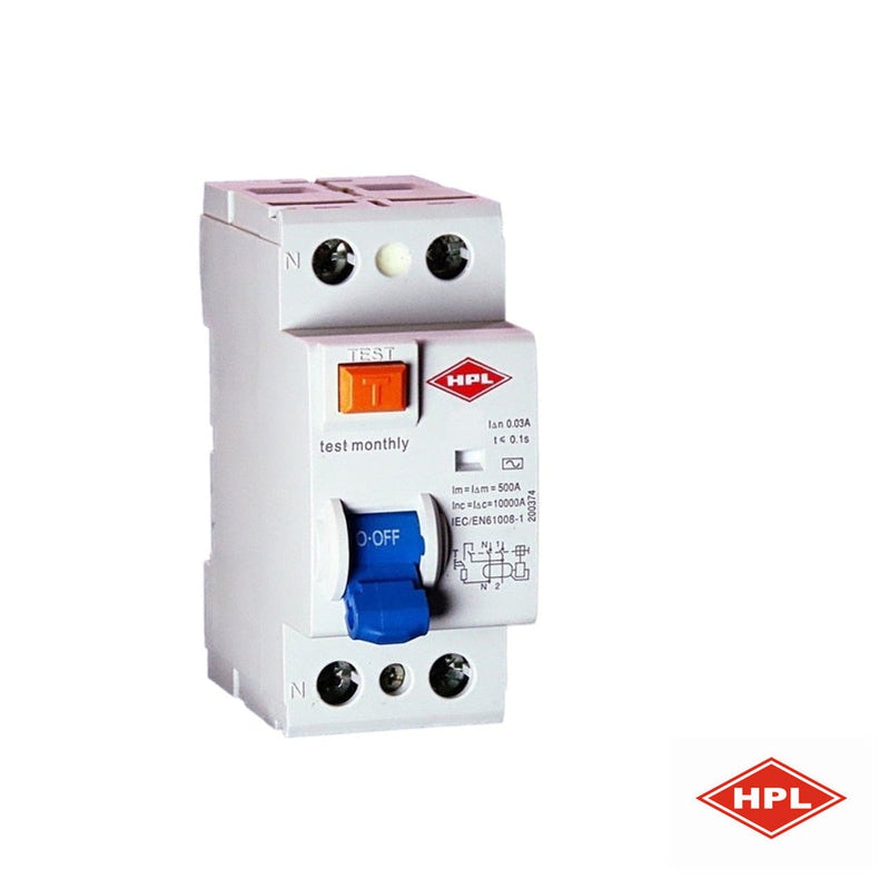 Earth Leakage (HPL) 2 Pole 30mA-25A-RCCBPower & Electrical SuppliesHPL