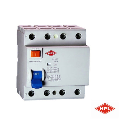 Earth Leakage (HPL) 4 Pole 30mA-25A-RCCBPower & Electrical SuppliesHPL