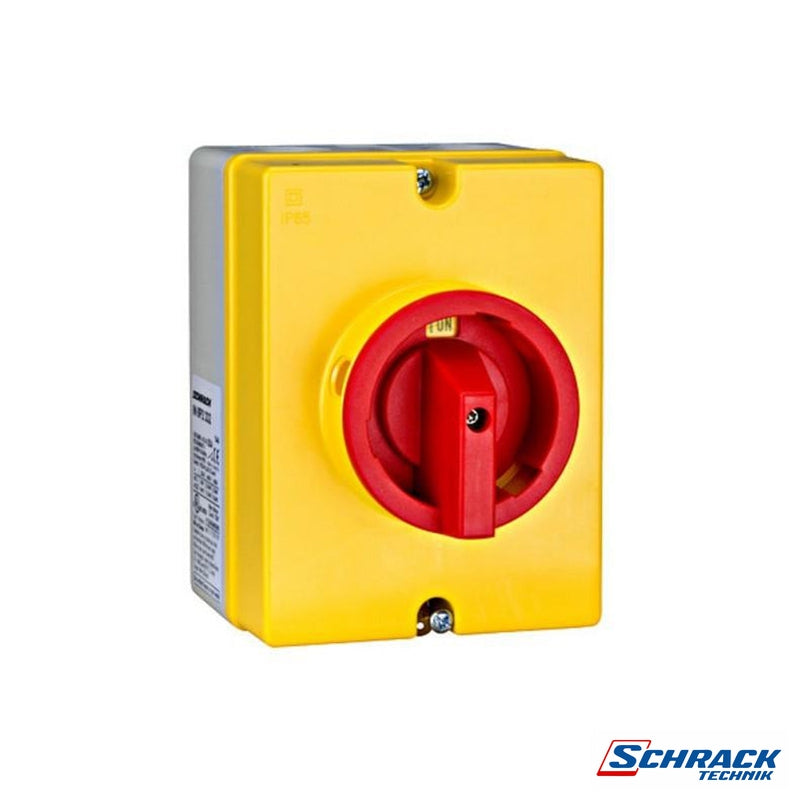 Emerg.-Stop Main Switch 3P, 20A, 5.5kW, IP65Power & Electrical SuppliesSchrack - Industrial Range