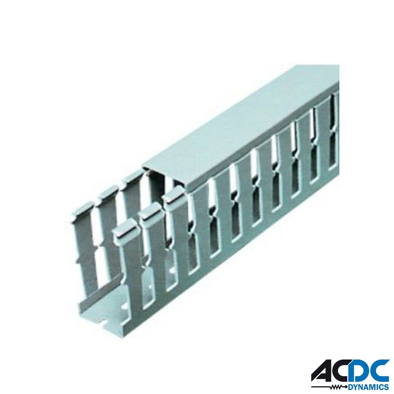 Grey Slotted Trunking 25Wx60H 2m WideTrunkingAC/DC DynamicsA-TW40X25