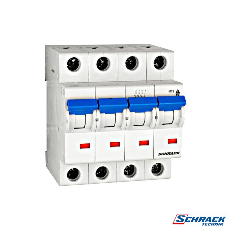 Miniature Circuit Breaker (MCB) C, 2A, 3+N, 40° C, 6kAPower & Electrical SuppliesSchrack - Industrial RangeBM617802ME