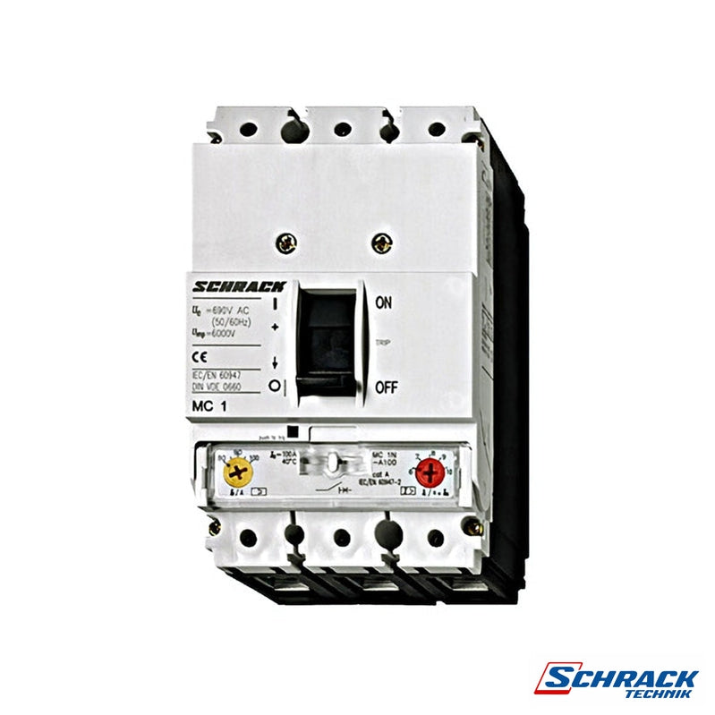 Moulded Case Circuit Breaker Type A, 3-Pole, 25kA, 100APower & Electrical SuppliesSchrack - Industrial RangeMC110131--