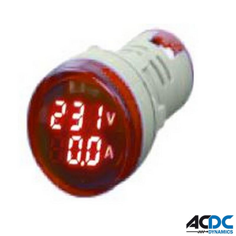 Red LED Amp/Volt Display 50-500VAC 28mm Round c/w CTPower & Electrical SuppliesAC/DC