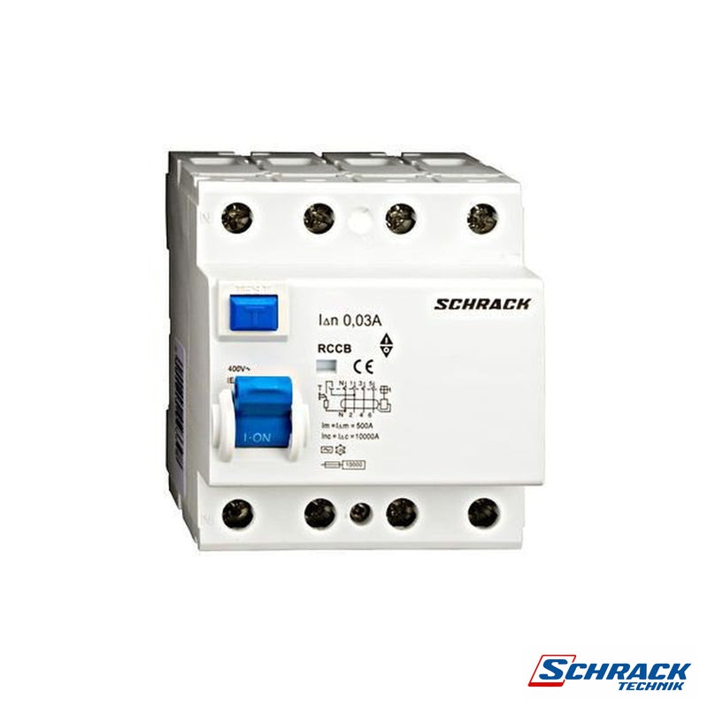 Residual Current Circuit Breaker 10kA, 25A, 4-Pole, 30mAPower & Electrical SuppliesSchrack - Commercial RangeAR002103--