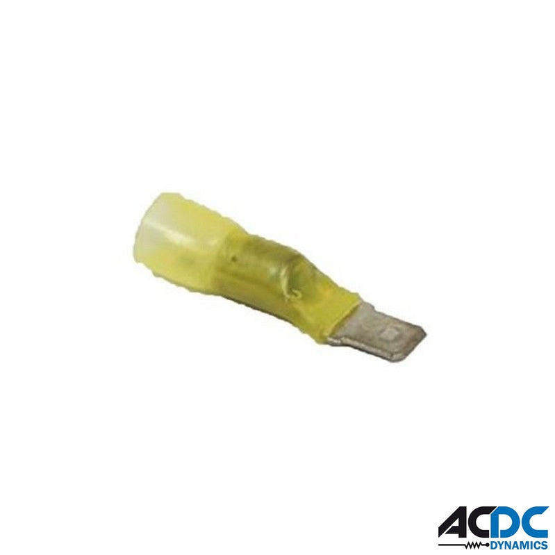 Solder Connector Male 6.3mm Spade Yellow Pack of 10Power & Electrical SuppliesAC/DCA-ELF6-10M/10