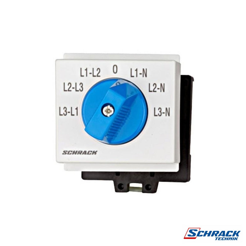 Voltmeter-Selector Switch 3 x L-L / 3 x L-N, Din-rail Mount.Power & Electrical SuppliesSchrack - Industrial Range