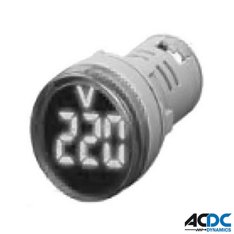 White LED Volt Display 50-450VAC 28mm Round FacePower & Electrical SuppliesAC/DC